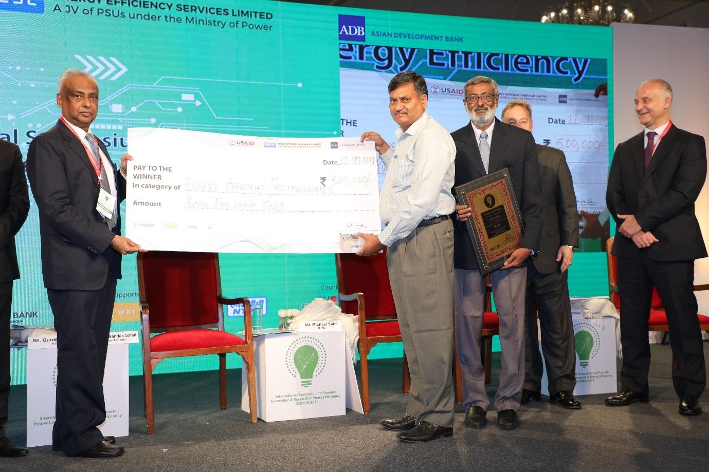 1st Prize in Energy Efficiency Category with 5 lakhs cash reward of innovate-To-Inspire completion by Energy Efficiency services Ltd (EESL), World Bank, ADB, IFC, DOE (USA), WRI